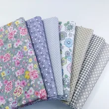 7 шт./лот, серая хлопковая ткань, толстая четверть, Лоскутная Ткань, набор для шитья, ткань, материал для наволочек, детские постельные принадлежности, 40 см* 50 см