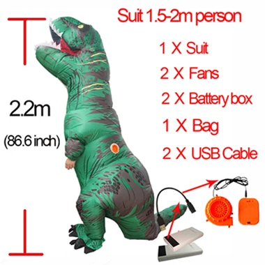 Purim взрослый надувной t rex костюм динозавра Юрского мира Хэллоуин косплей вечерние надувной t rex костюм для мужчин и женщин - Цвет: Green