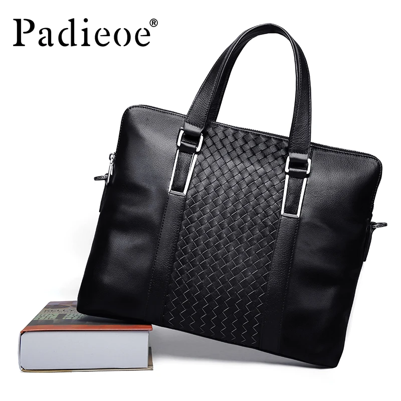 

business messenger leather handbags portfolio bags for document shoulder office Briefcase Men's laptop computer man genuine