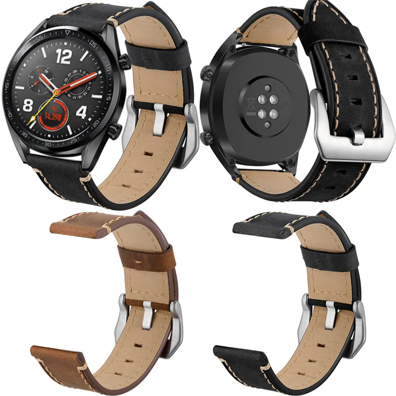 Luxury Watch Bands Leather Replacement Watch Band WristStrap For Huawei Watch GT Honor Watch 22mm 5.5-8.0 inch 40AP1910