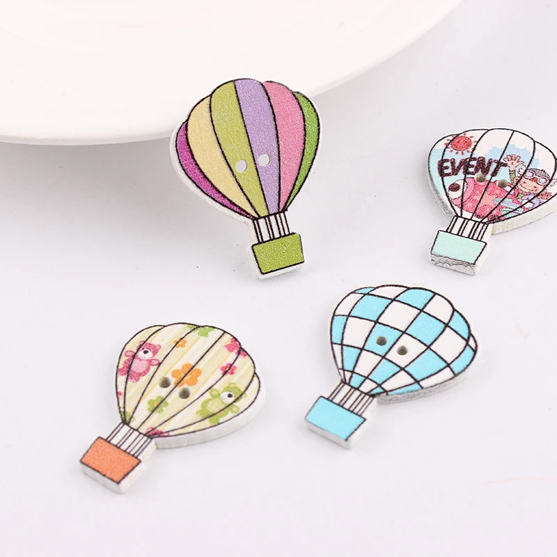 

Wholesale 23*30mm 50pcs Mixed Color Balloon Wooden Buttons For Handmade Craft Fit Sewing And Scrapbooking Accessories 2 Holes