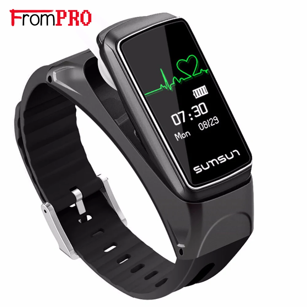 FROMPRO New OLED Smart Bracelet B7 Bluetooth Earset Style Heart Rate Monitor Call Reminder Smart Bracelet