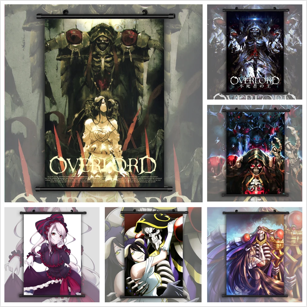 Overlord Albedo Ainz Ooal Платье Аниме Манга настенный постер свиток|Рисование и
