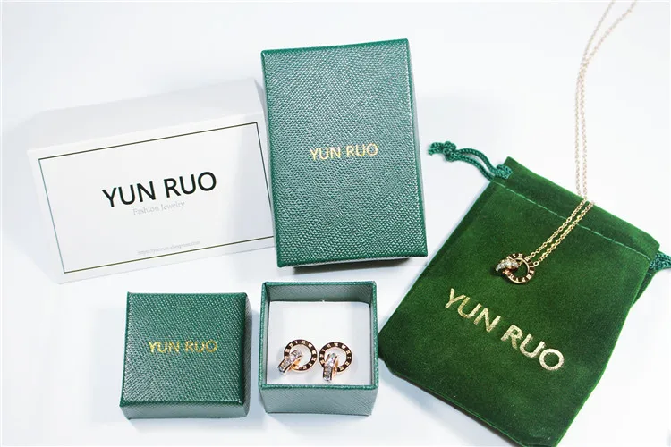 YUN RUO, модные женские серьги-гвоздики в римском стиле с цирконием, розовое золото, титановая сталь, ювелирные изделия, подарок на день рождения, не выцветает