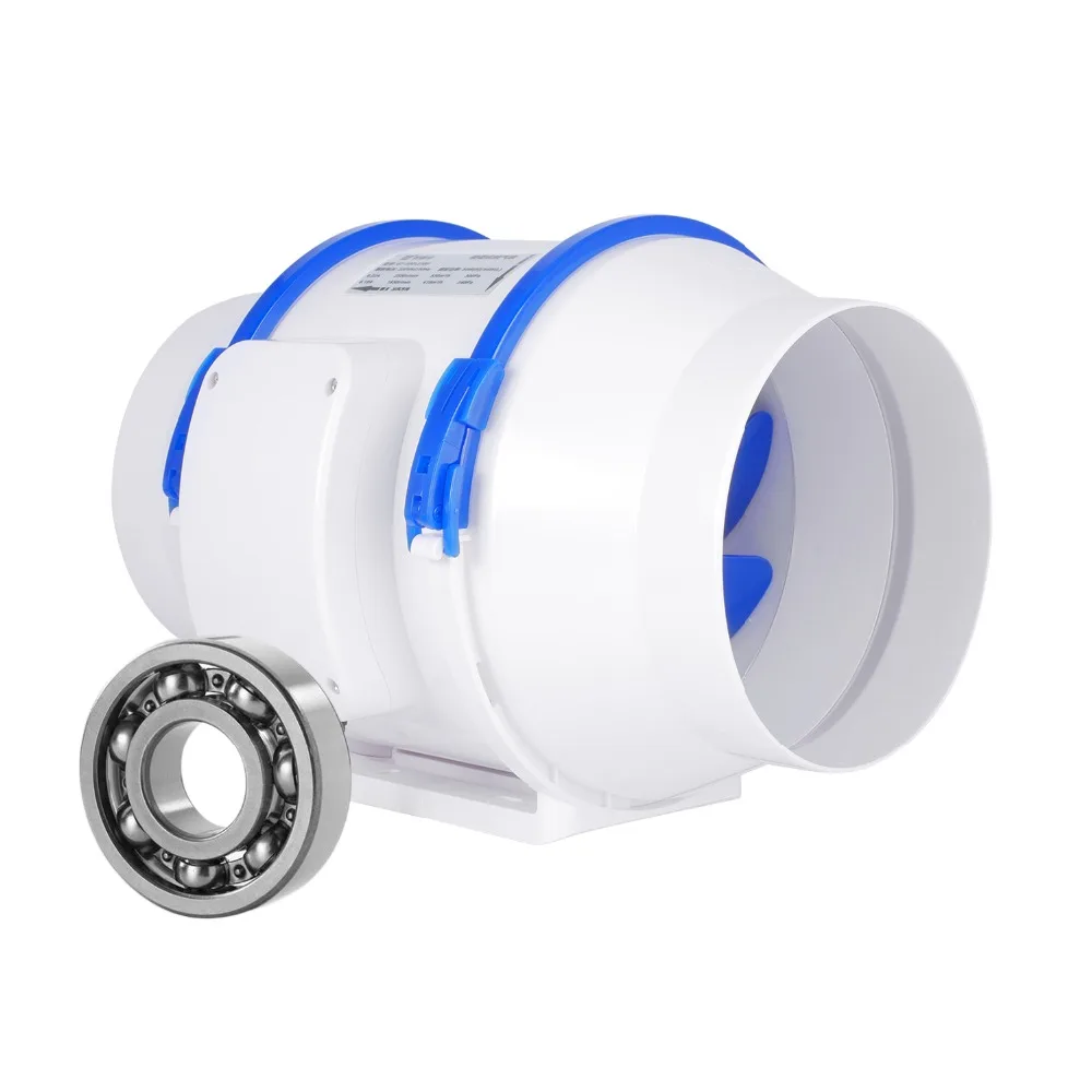 4/5/6/8'' 220V inline duct fan strong air ventilator ABS pipe ventilation exhaust fan dual speed system bathroom wall window fan