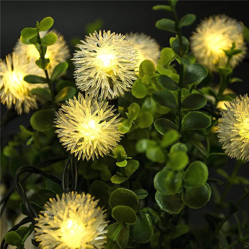 6M 30Leds 8Colors Solar String Light Snow Flakes B...