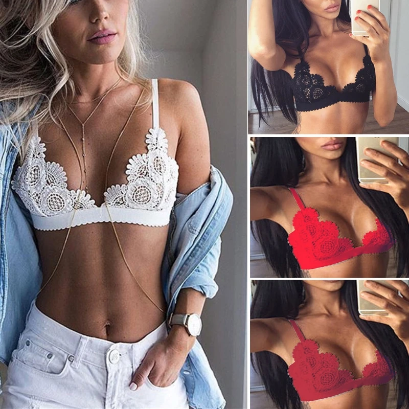 2018 New Womens Sexy Lingerie Set Hot Erotic Push Up Lace Open Bras Bralette Floral Women Underwear Set Sex Clothes