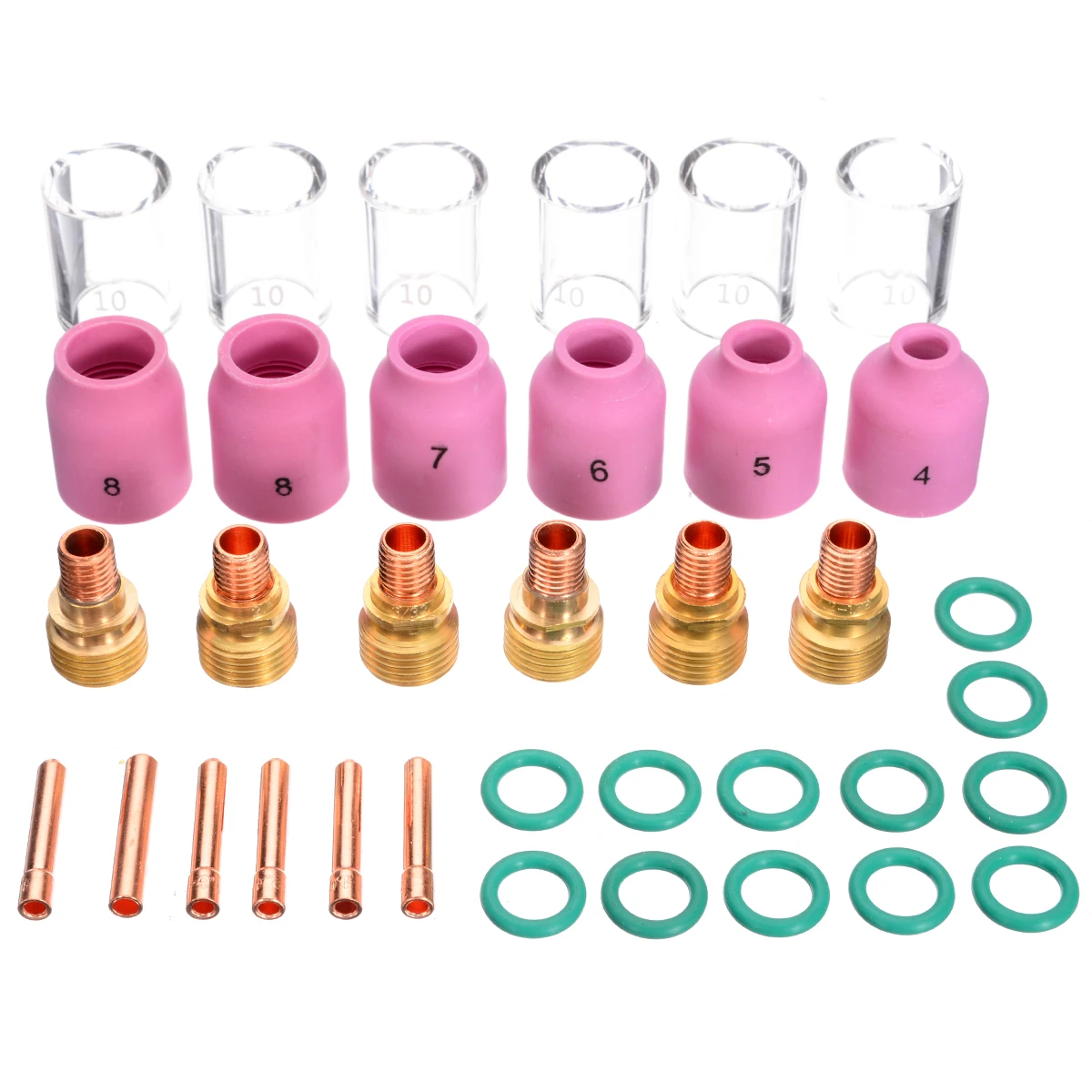 Mayitr 40pcs/Lot Practical TIG Welding Kit Torch Collet Gas Lens Pyrex Glass Cup Welding Accessories for WP-9/20/25