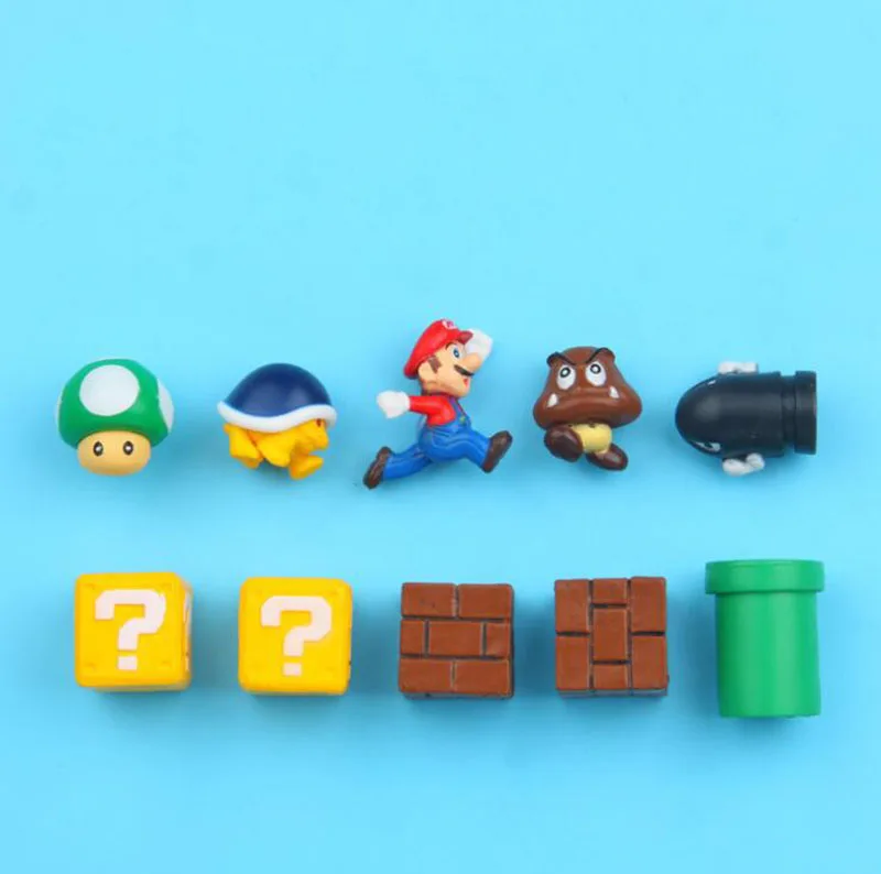 10 шт./лот 3D милые резиновые магниты на холодильник Super Mario для детей украшения дома