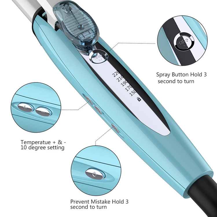 Профессиональный электрический спрей для завивки волос керамический щипцы для завивки регулировка температуры щипцы для завивки паровые