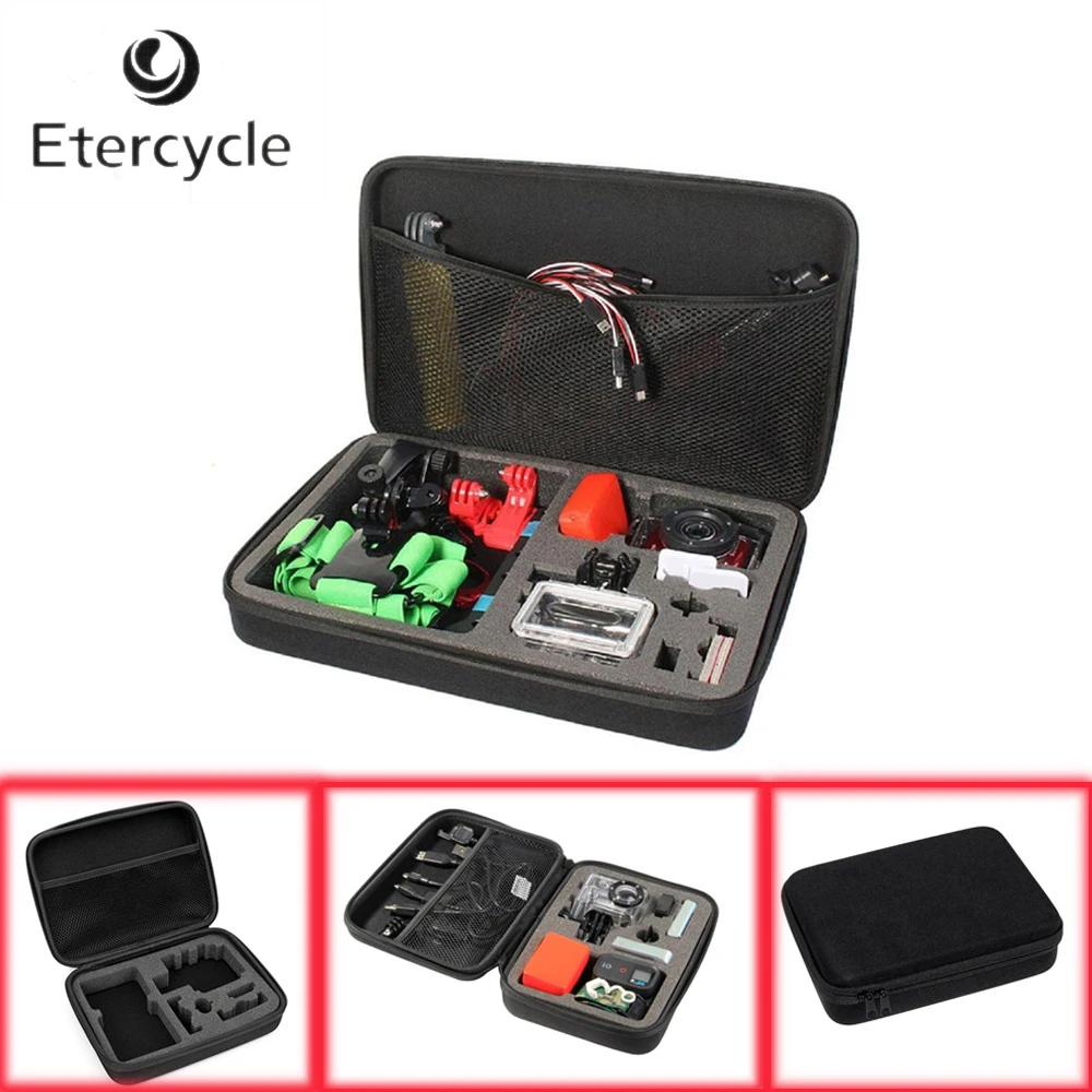 Buy Cheap Etercycle Waterproof S M L EVA Gopro Storage Bag Case for Gopro Hero 5 3+/3 4 Session SJCAM SJ4000 Xiaoyi 4K Go pro Accessories