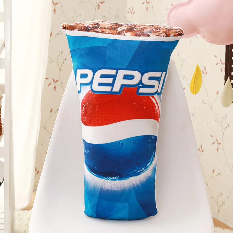 1 шт. 55 см 3D Pepsi Cola плюшевая подушка Kawaii картонная поп-кукурузная фишка мягкая плюшевая подушка мягкая Cusion подарки для детей плюшевые игрушки - Цвет: Pepsi 50cm