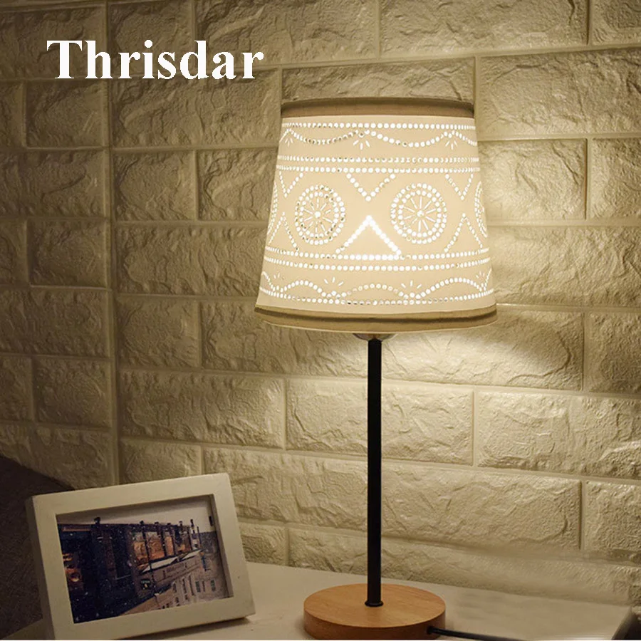 

Thrisdar LED table lamp bedroom bedside study small table lamp simple creative hotel room bedside lamp table lamp