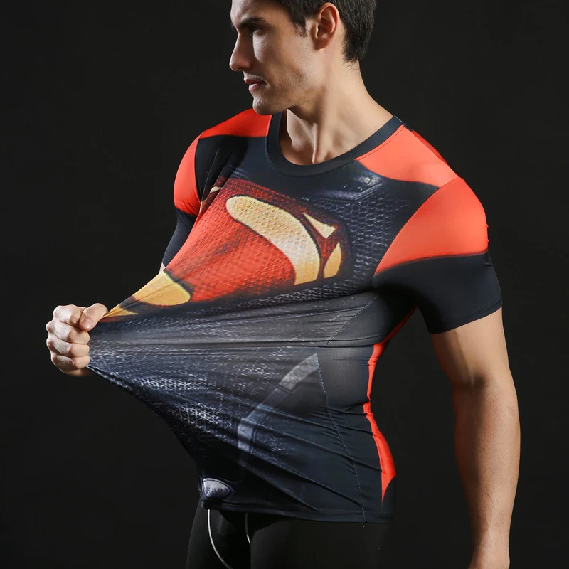 Фитнес компрессионная рубашка мужская аниме футболка супергерой Harajuku череп Бэтмен Супермен 3D мужская футболка Бодибилдинг ZOOTOP медведь