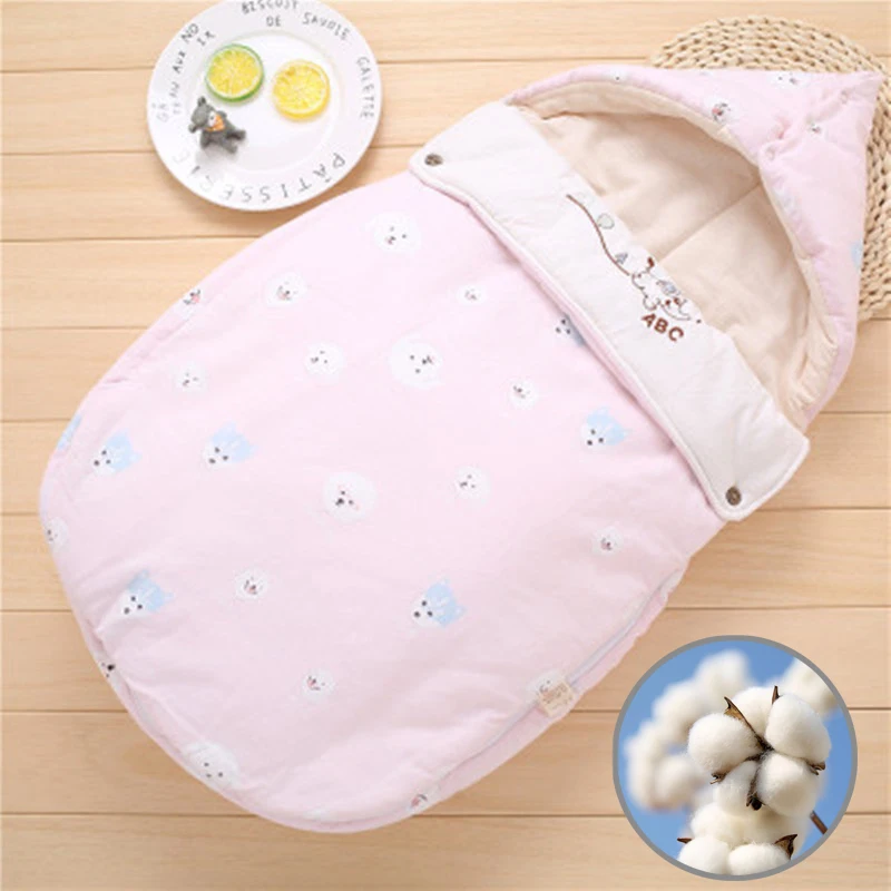 Зимний утепленный стеганый детский спальный мешок для пеленания, теплый ветрозащитный конверт для новорожденных, детский спальный мешок Saco De Dormir