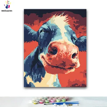 

DIY Coloring paint by numbers Animals of various colors paintings by numbers with kits 40x50 framed