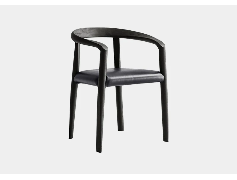 Итальянский Высококачественный твердый обеденный стул из дерева черное кресло ресторан кафе дизайнер Скандинавский современный простой стул