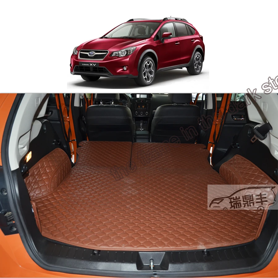 

free shipping luxury pu leather car trunk mat cargo mat for subaru xv 2015 2016 2017