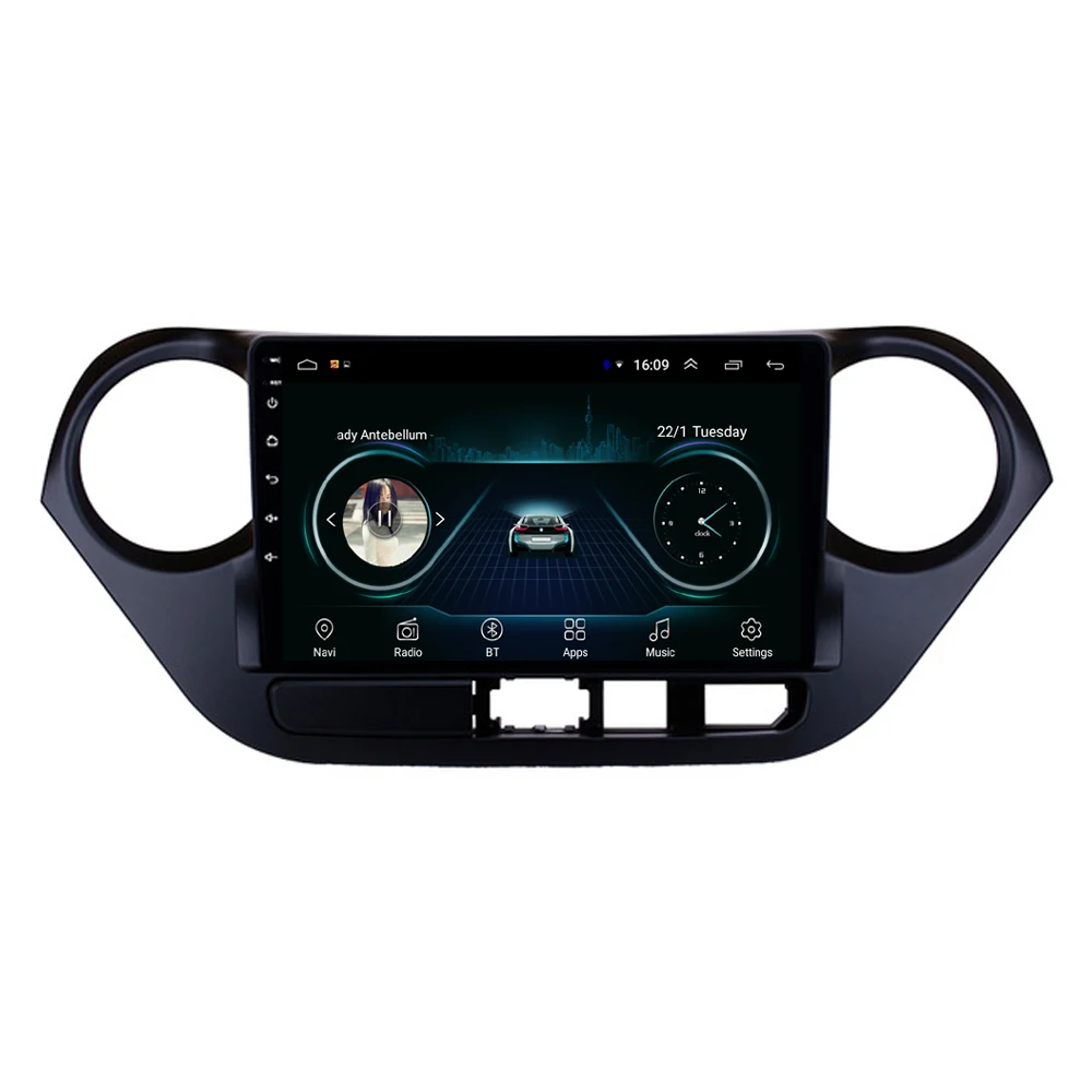 Car radio with GPS built-in Wifi free map camera high quality music multi-touch screen HD1080 for Hyundai i10 9inch Android 8.1 |