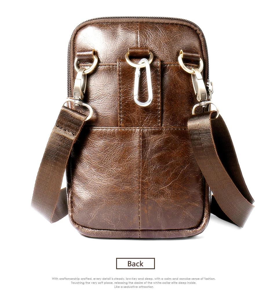 Messenger Bag Men Waist Pack Genuine Leather Men's Shoulder Crossbody Bags For Men Belt Bag (17)
