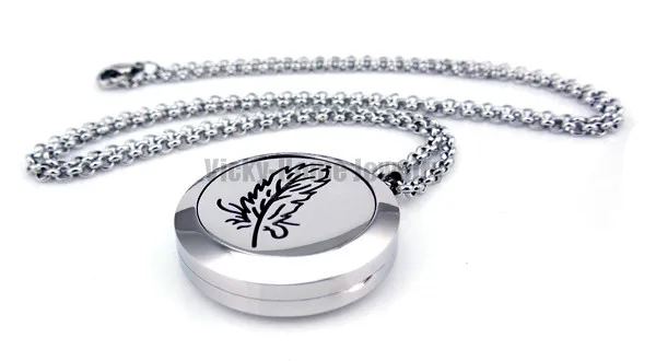 With Chain Gift Feather 20-30mm Essential Oils Diffuser Aromatherapy  Locket Free Pads