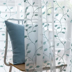 Embroidered Leaf Flower Tulle Curtain for Window Curtains for Living Room Modern Window Voile Gauze Curtains for Bedroom Embroidered Leaf Flower Tulle Curtain for Window Curtains for Living Room Modern Window Voile Gauze Curtains for Bedroom