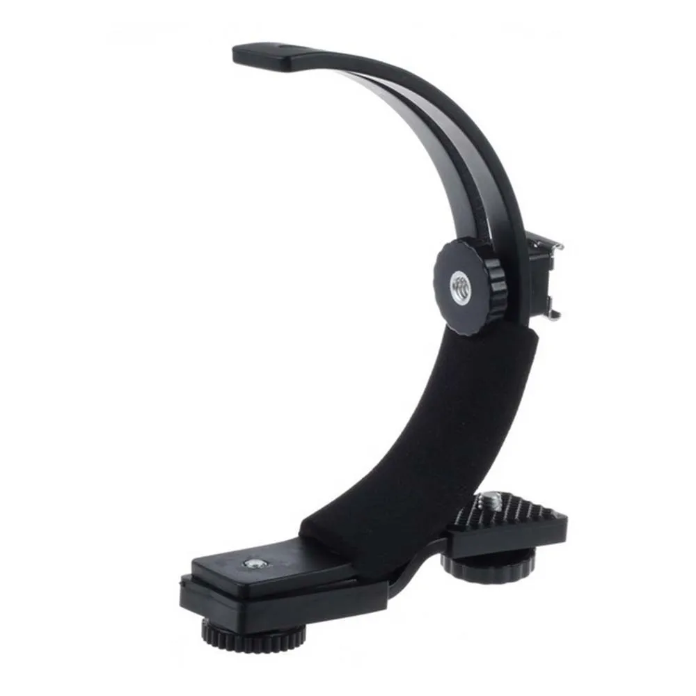 C образный кронштейн для вспышки Canon Nikon Pentax DSLR Camera DV Video Light|c-shape flash bracket|flash bracketfor