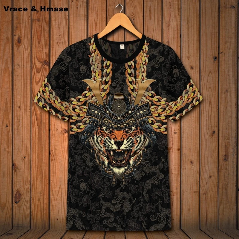 

Domineering Tiger Head Pattern Printing oversized short sleeve t shirt Summer 2018 New hollow breathable top quality t shirt men