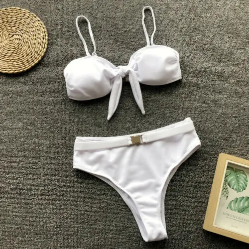 

Sexy Summer Women Solid Bikini Set Push-up Padded Bra Swimsuit 2019 New Bandage Swimwear Triangle Swimming Suit Tankini