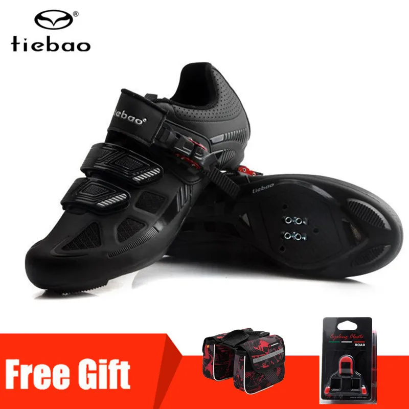Tiebao велосипедная обувь для шоссейного велосипеда, мужская спортивная велосипедная обувь с автоматическим замком, черные мужские кроссовки, Женская дышащая велосипедная обувь - Цвет: add gift