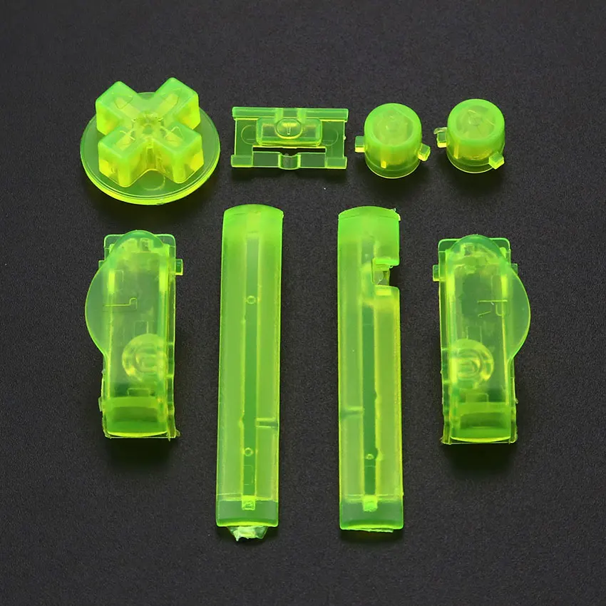 Clear Yellow ChengHaoRan Горячая многоцветная замена клавиатуры L R A B кнопки для Gameboy Advance рамка для GBA D колодки кнопка включения и выключения питания - Цвет: Clear Yellow