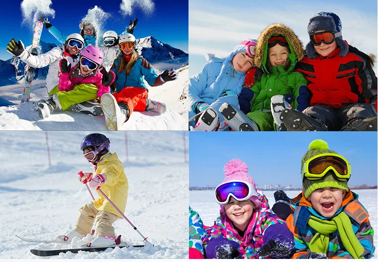 Детские Двойные лыжные очки с линзами, зимние спортивные сноубордические очки с защитой от ультрафиолетовых лучей, маска для катания на снегод