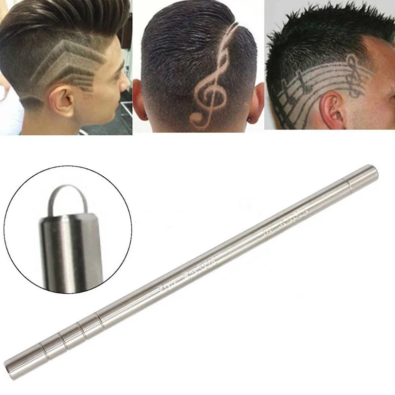 

Professional Hairstyle Accessory Stainless Steel Hairstyle Pen Hair Styling Trimmer Salon DIY Engraved Pen with 10 Blades