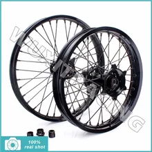 Black New Front Rear 21″x1.6 18″x2.15 Motorcross MX Wheel Rim CNC Hub Set for Suzuki RMZ 250 07-15 RMZ 450 05-15
