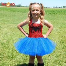 Платье-пачка для девочек в стиле Человека-паука; Цвет черный, фиолетовый; костюм принцессы на Хеллоуин; нарядное бальное платье для дня рождения