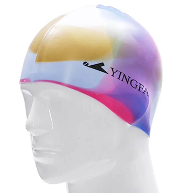 New Multicolor Sporty Silicone Swimming Caps Athlete Particle Swimming Hat Pool Wear Men and Women Protect Ears Bathing Cap - Цвет: 9