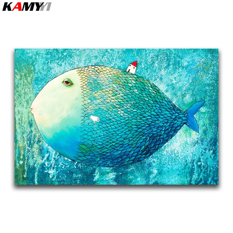 

DIY 3D Diamond mosaic Cartoon Full Square Diamond painting Art Whale House Full Round Diamond embroidery Cross stitch animal