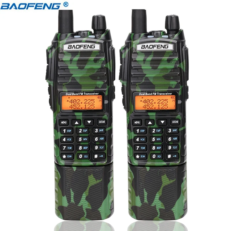 

2pcs Baofeng UV-82 Plus Walkie Talkie 8Watt powerful UHF VHF Dual Band 3800mAh 10KM Long Range UV 82 for hunting hiking Two Way