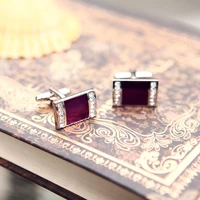 Brand Crystal Purple Cufflinks 4