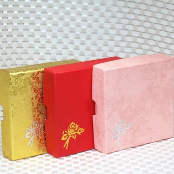 

Wholesale 5pcs red gold-color pink delicate jewelry box for charms bracelet pendant necklace earrings beads pins 21*90mm B2842