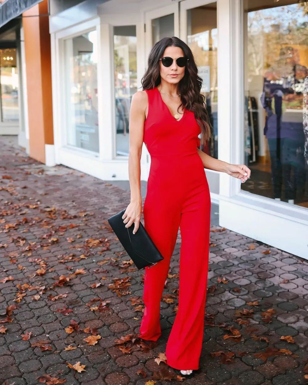 red jumpsuit women's clothing