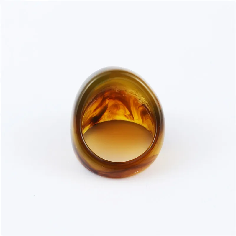 GEOMEE European Resin Unique Leopard Rings for Women Men Ring Jewelry Simple Smooth Handmade Rings Punk Wedding Bands R28