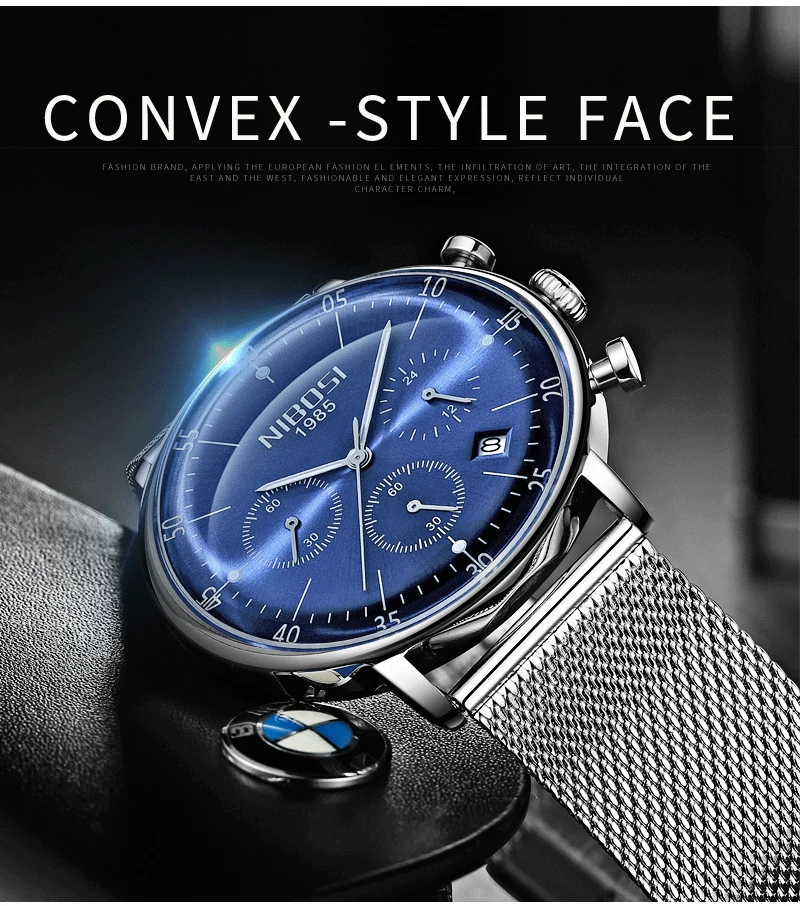 Uhren Herren Luxusmarke NIBOSI Watch Men Luxury Brand Famous Dress Analog Quartz Watch Mesh Steel Man Clock Waterproof  (3)