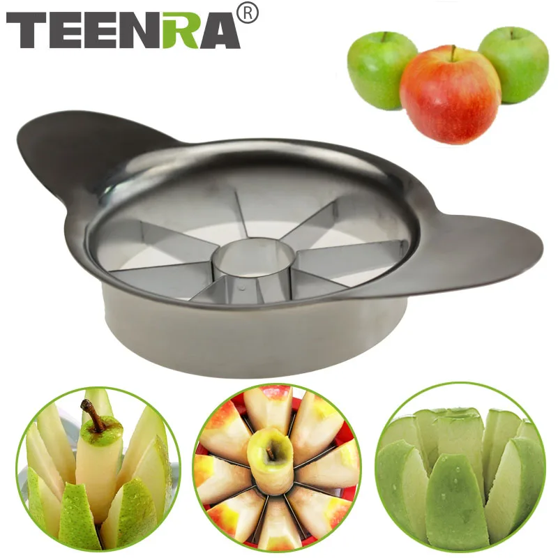 

TEENRA 1Pc Stainless Steel Apple Cutter Slicer Vegetable Fruit Apple Pear Cutter Metal Apple Slicer Knife Fruit Vegetable Tools
