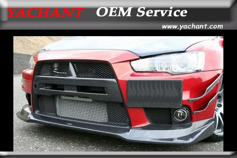 Car Styling Carbon Fiber Front Bumper Lip Fit For 2008 2012 Mitsubishi