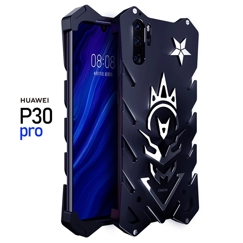 Роскошный чехол-подставка для huawei P20 P30 Pro с железной летучей мышью и алюминиевым металлическим бампером