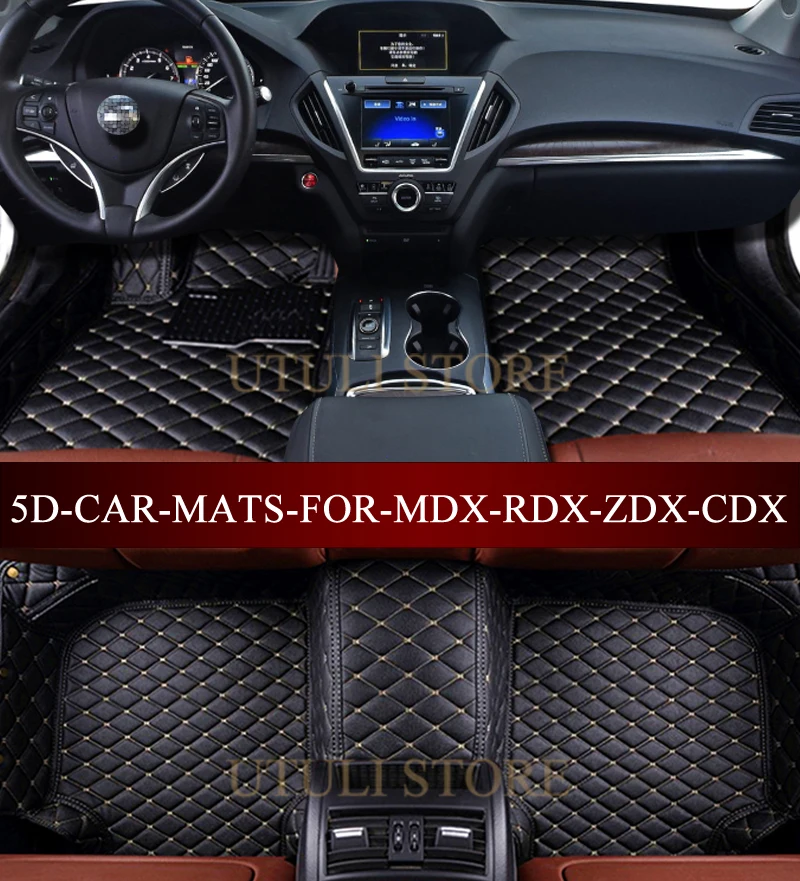 Leather Car floor mats for Acura MDX RDX ZDX CDX waterproof custom fit
