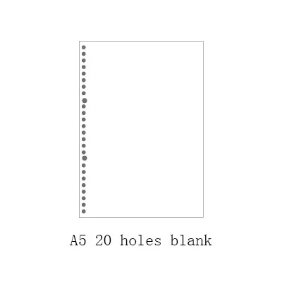 45 или 60 листов A4 30 отверстий, 20 отверстий, B5 26 отверстий без дерева страницы, выложенные/проверить/n24 n72 страница A5 пустой - Цвет: B5 blank 60sheets
