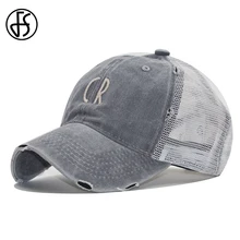 FS летняя бейсболка с вышивкой дышащая сетчатая шляпа уличная мужская шляпа хип хоп женские мужские хлопковые бейсболки серые кекеты