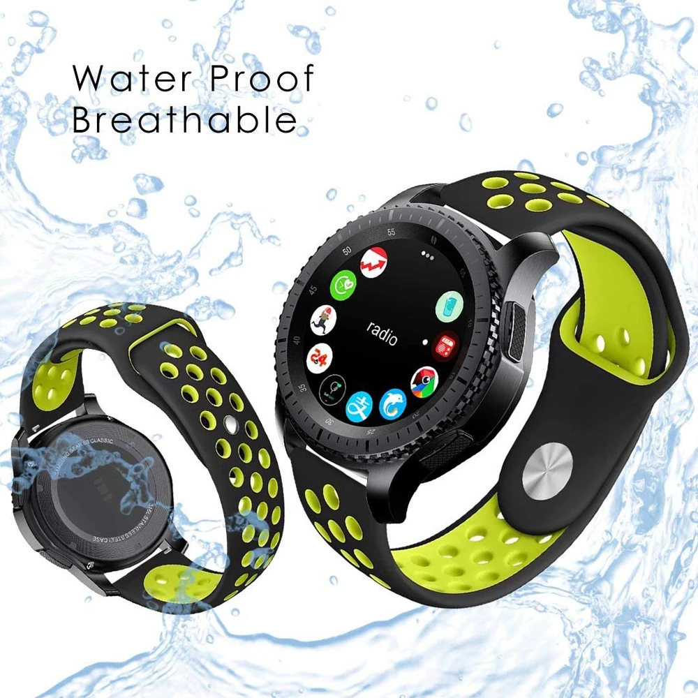 Спортивные часы группа для samsung gear s3 Classic/Frontier ремешок 22 мм браслет силиконовый